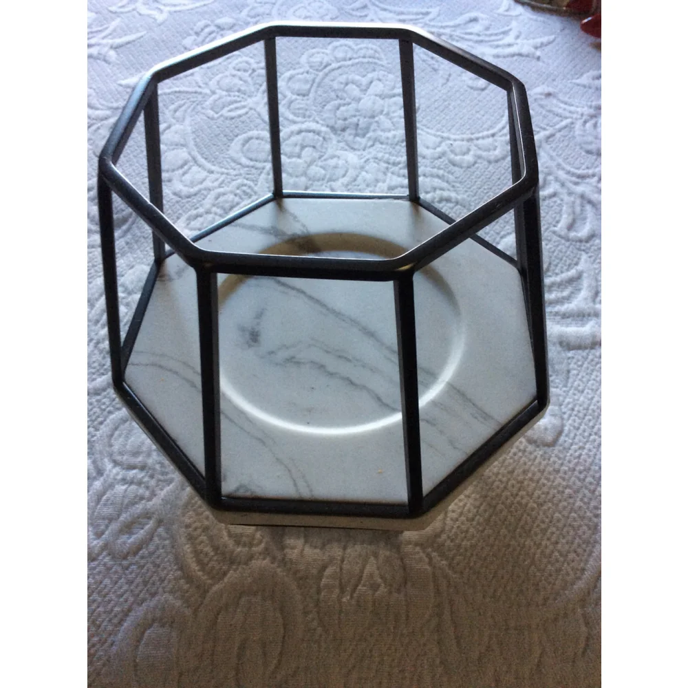 Bath & Body Work Black Octagonal 3 Wick Candle Holder